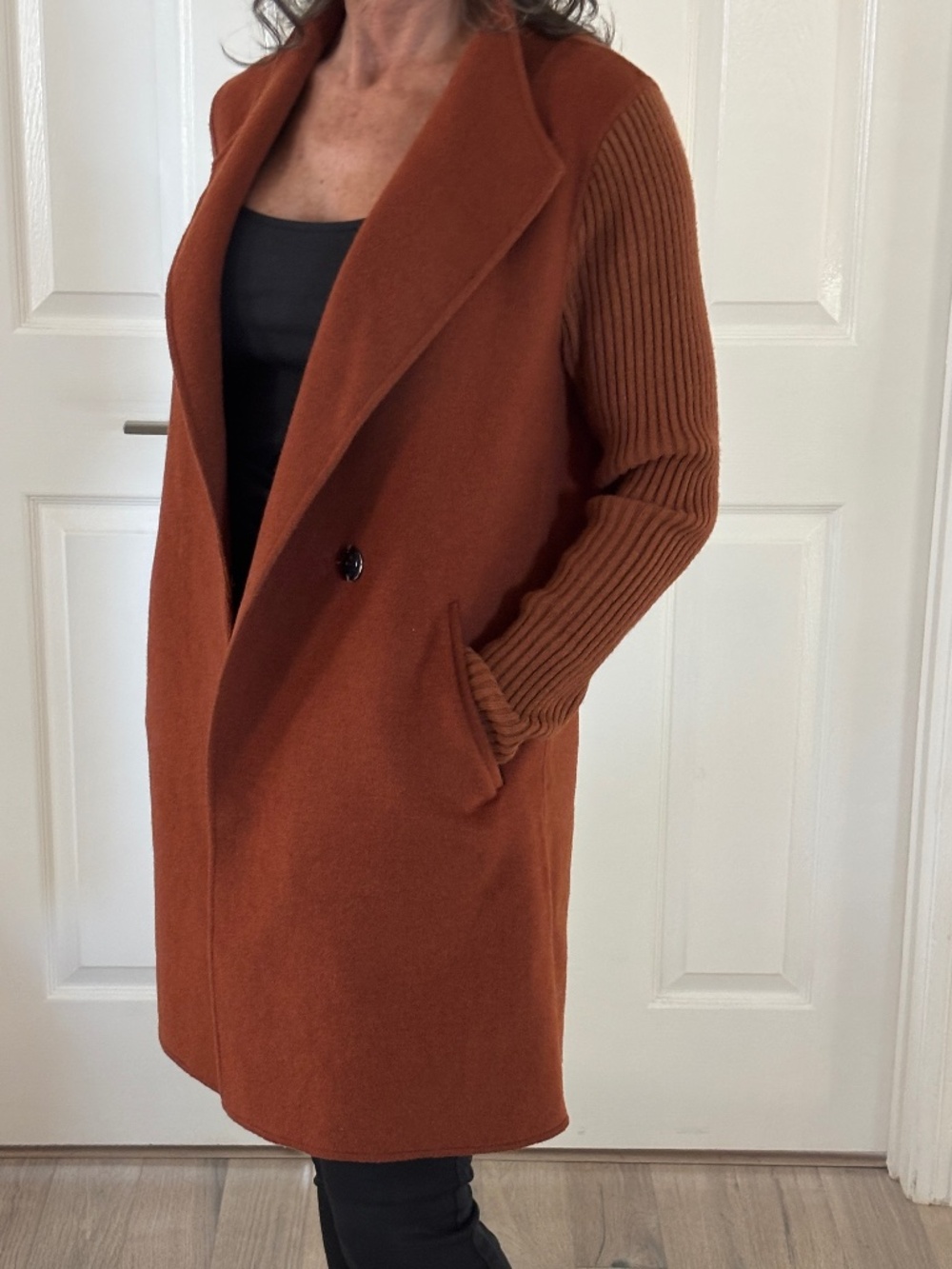 Kenneth Cole New York Double Face Wool Coat - Burnt Orange Size XSP - Picture 2 of 14